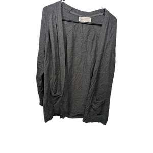 Fat Face Long Cardigan Sweater Wool Cashmere Blend Size 14 Large XL Gray Pockets